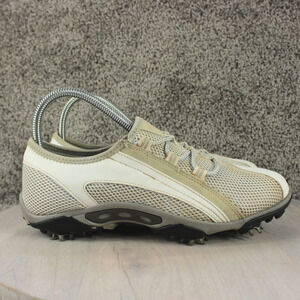 FootJoy Golf Shoes Spikeless Lace Up Womens 7.5 Beige White